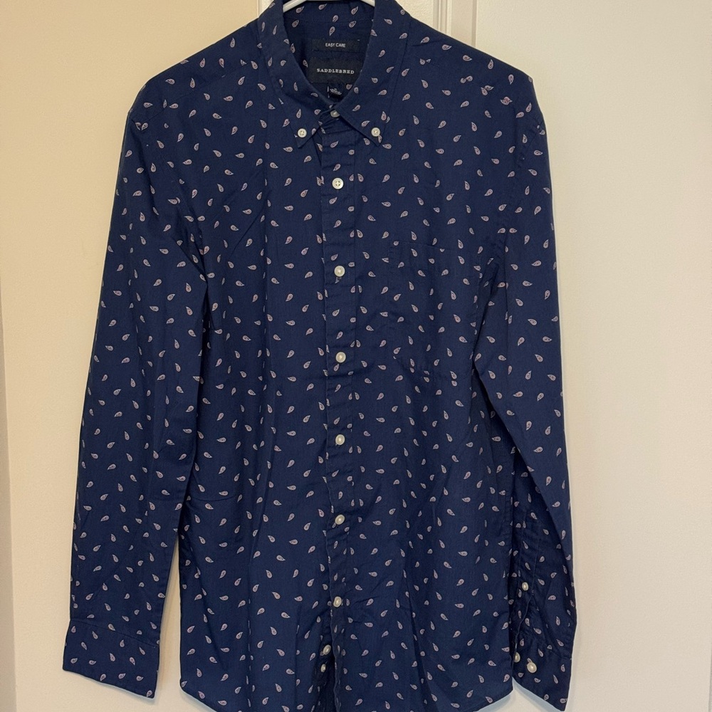 Saddlebred Dark Blue Paisley Men's Shirt